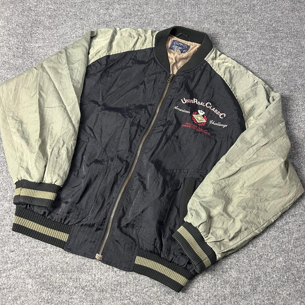 Vintage Gap Best Basics Jacket Mens S Black Nylon Bomber American Challenge